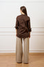 Camicia over lunga in cotone - MARRONE