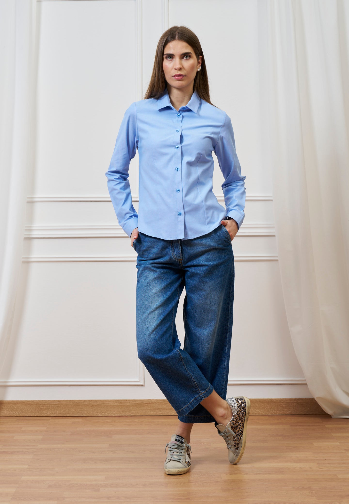 Camicia classica oxford - CELESTE