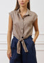 Camicia smanicata con nodo in vita - FANGO