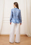 Camicia in raso fantasia a pois - CELESTE