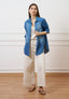Camicia in denim con spacco sul retro - BLU
