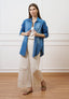 Camicia in denim con spacco sul retro - BLU