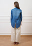Camicia in denim con spacco sul retro - BLU