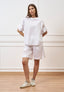 Camicia scollo barca con risvolto - BIANCO