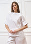 Camicia scollo barca con risvolto - BIANCO