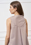Camicia smanicata a righe - MARRONE