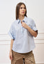Camicia over a righe - CELESTE