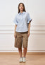 Camicia over a righe - CELESTE