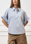 Camicia over a righe - CELESTE