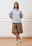 Camicia over a righe - CELESTE