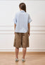Camicia over a righe - CELESTE