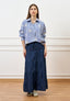 Camicia a righe con fiori applicati - BIANCO/BLU