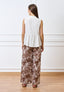 Camicia smanicata con balza al fondo  - AVORIO