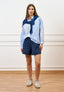 Camicia a righe sfalsate - BIANCO/CELESTE