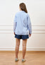 Camicia a righe sfalsate - BIANCO/CELESTE