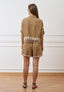 Camicia crop con passamaneria a frange  - CAMMELLO