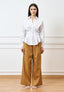 Camicia con pince in vita - BIANCO