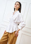 Camicia con pince in vita - BIANCO