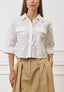 Camicia crop in pizzo sangallo  - BIANCO