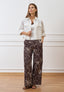 Camicia crop in pizzo sangallo  - BIANCO
