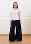 Camicia con scollo a V e spacchetti - ROSA