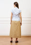 Camicia smanicata incrociata - CELESTE