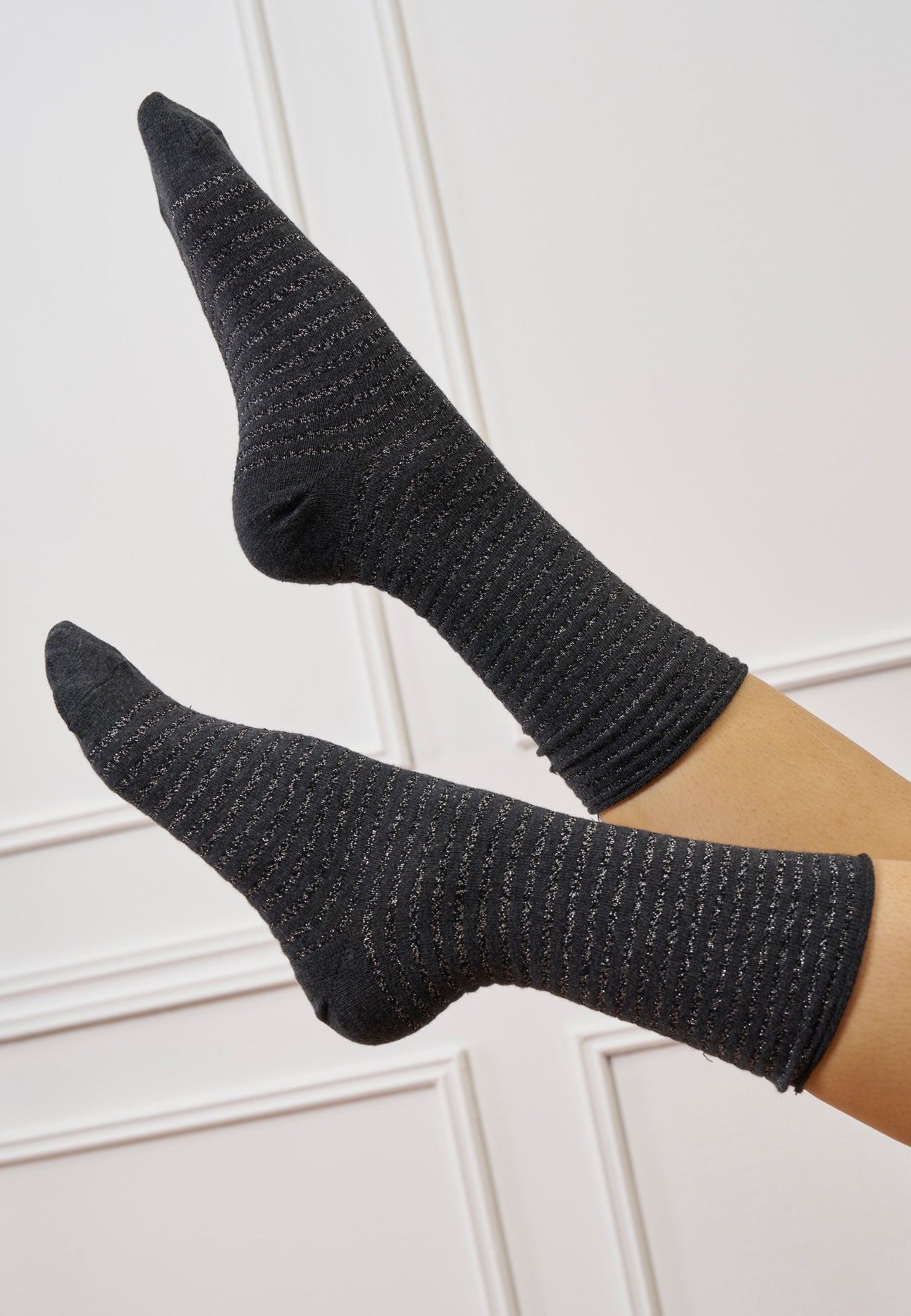 Calzini a righe in lurex