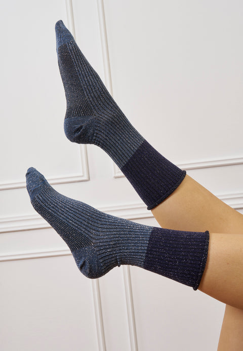 Calzini bicolore in lurex