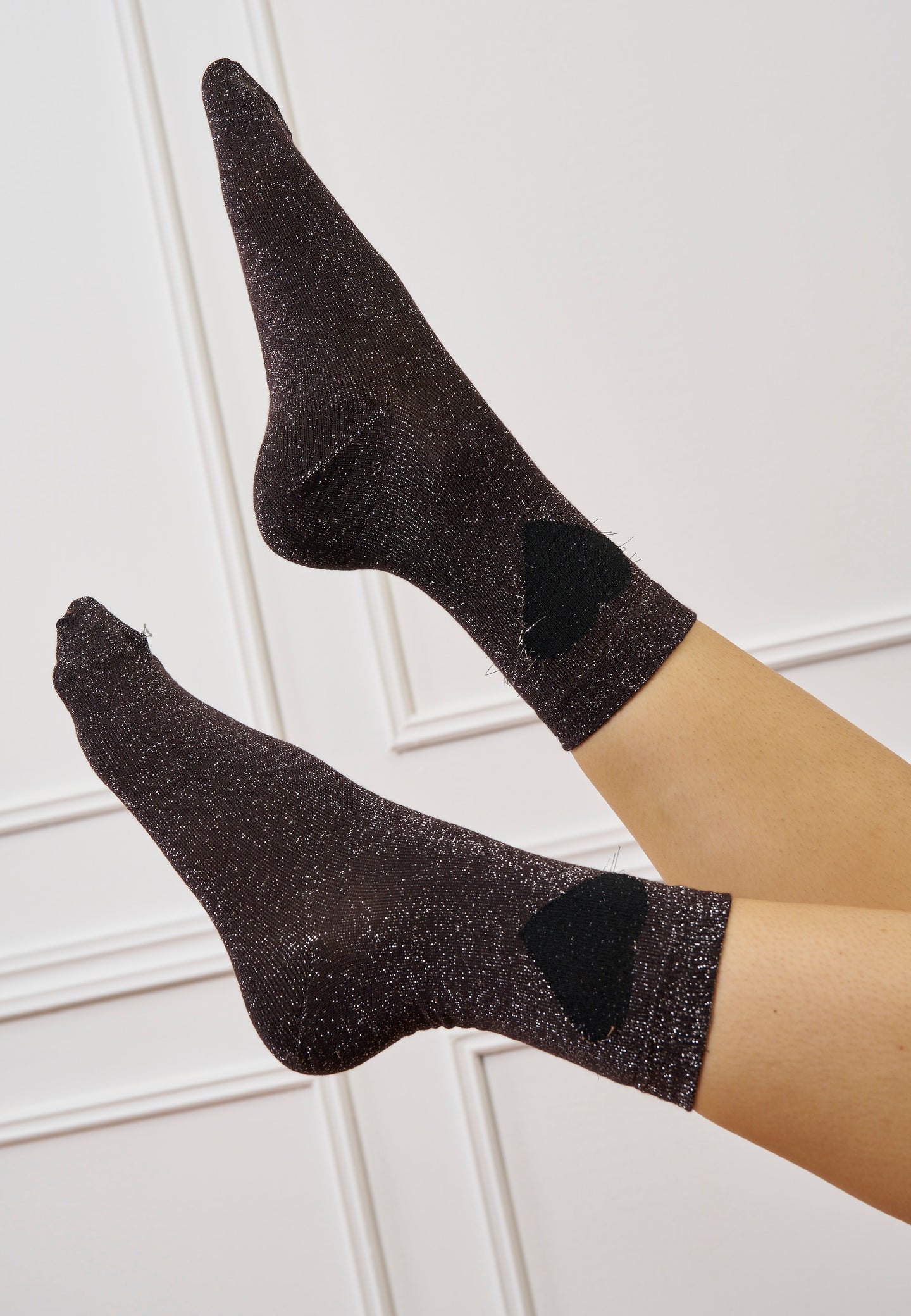 Calzini con cuore in lurex