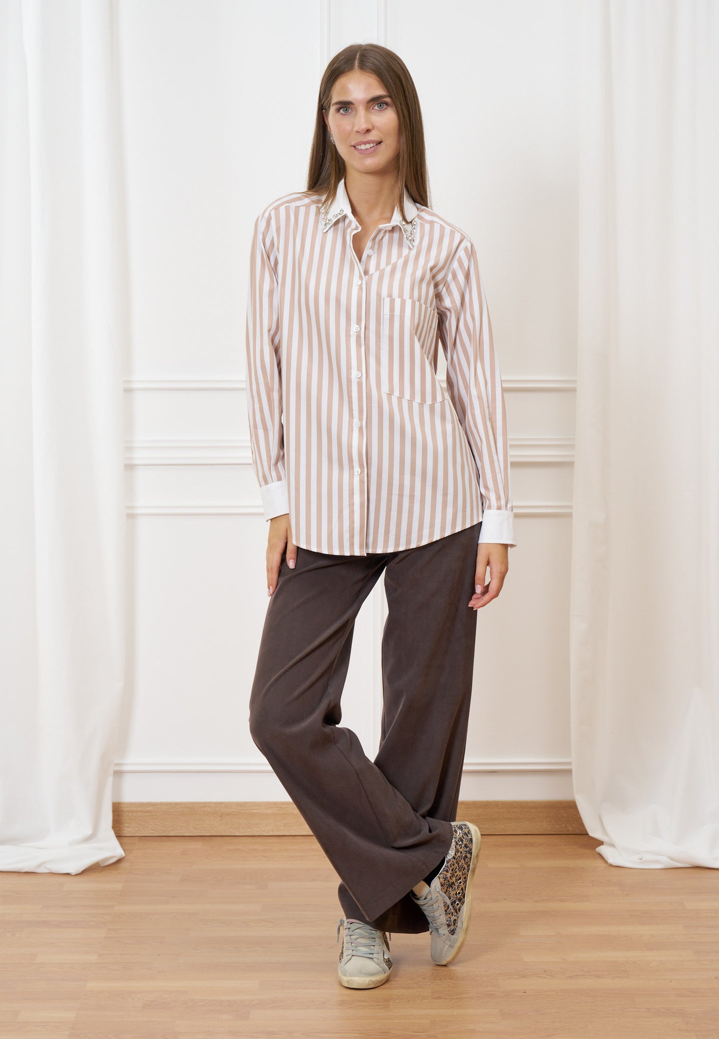 Camicia a righe bicolore