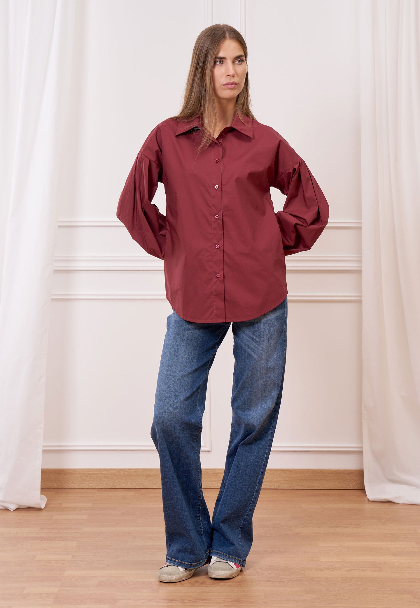 Camicia maniche a pieghe