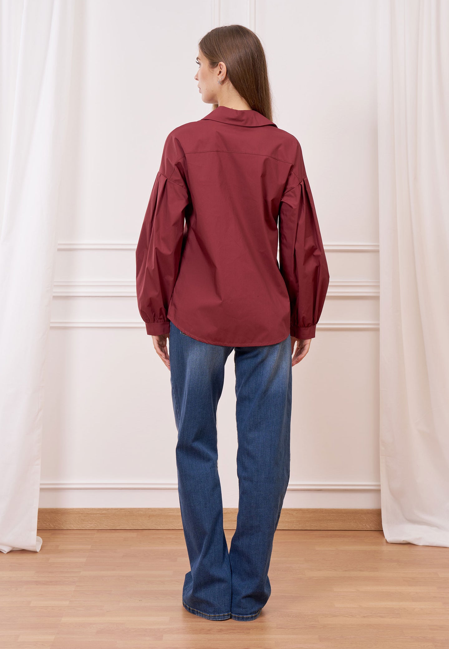 Camicia maniche a pieghe