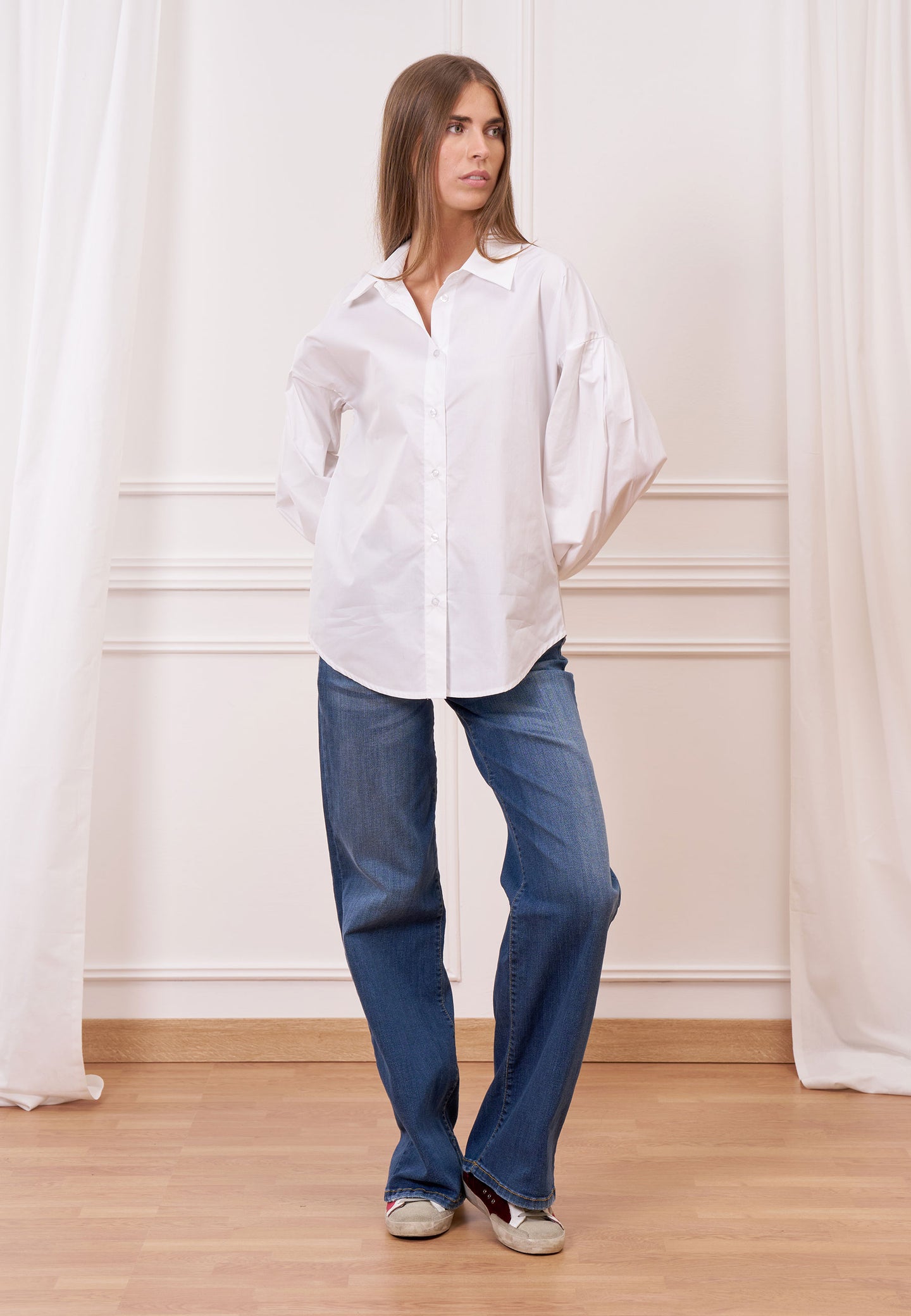 Camicia maniche a pieghe