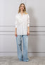 Camicia maxi con fiori laterali
