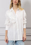 Camicia maxi con fiori laterali