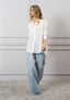 Camicia maxi con fiori laterali