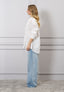 Camicia maxi con fiori laterali