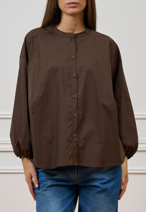 Camicia over con collo alla coreana