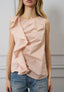 Camicia smanicata con volant