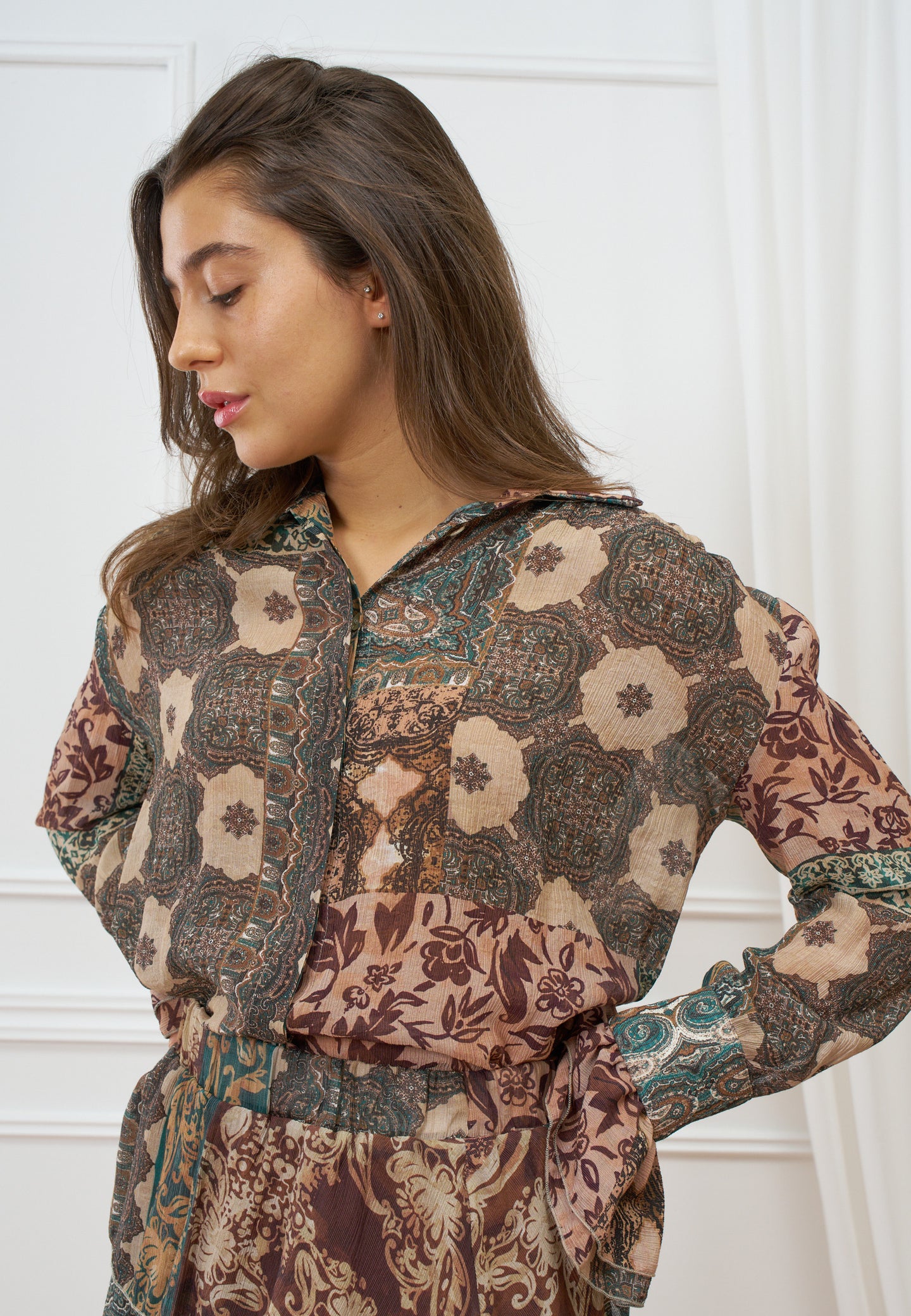 Camicia volant fantasia patchwork