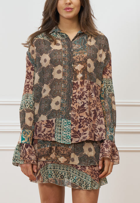 Camicia volant fantasia patchwork