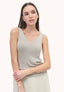 Sleeveless knit top with lurex