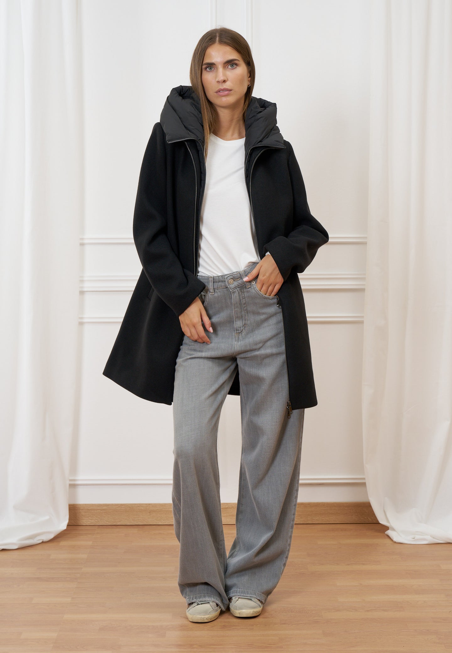 Cappotto con inserto piumino