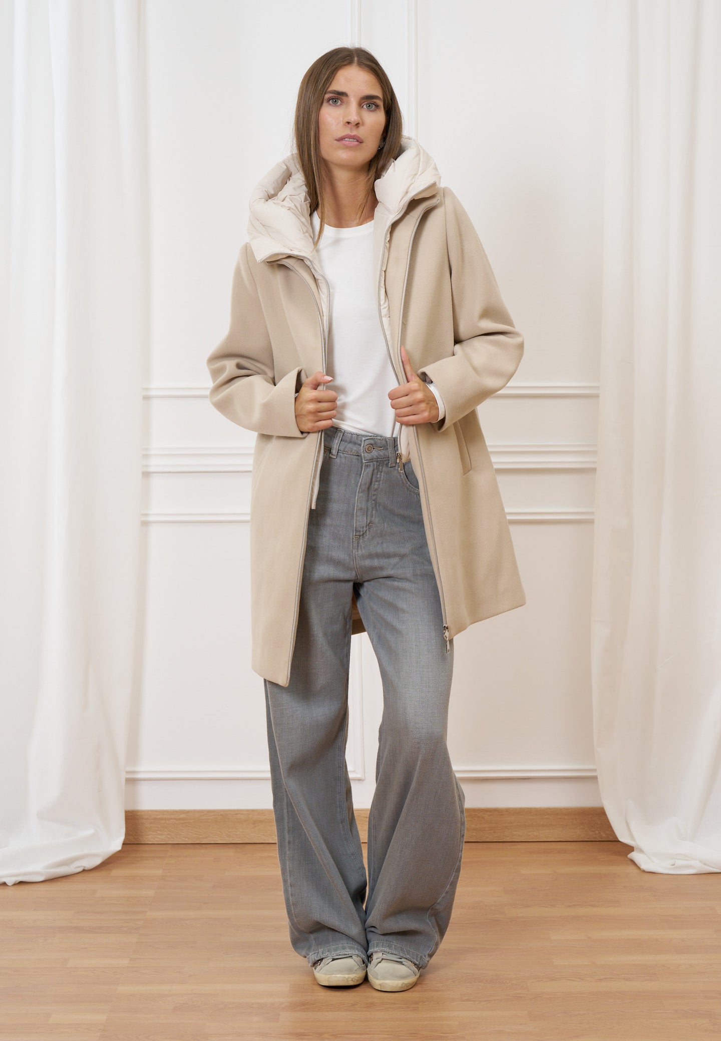 Cappotto con inserto piumino