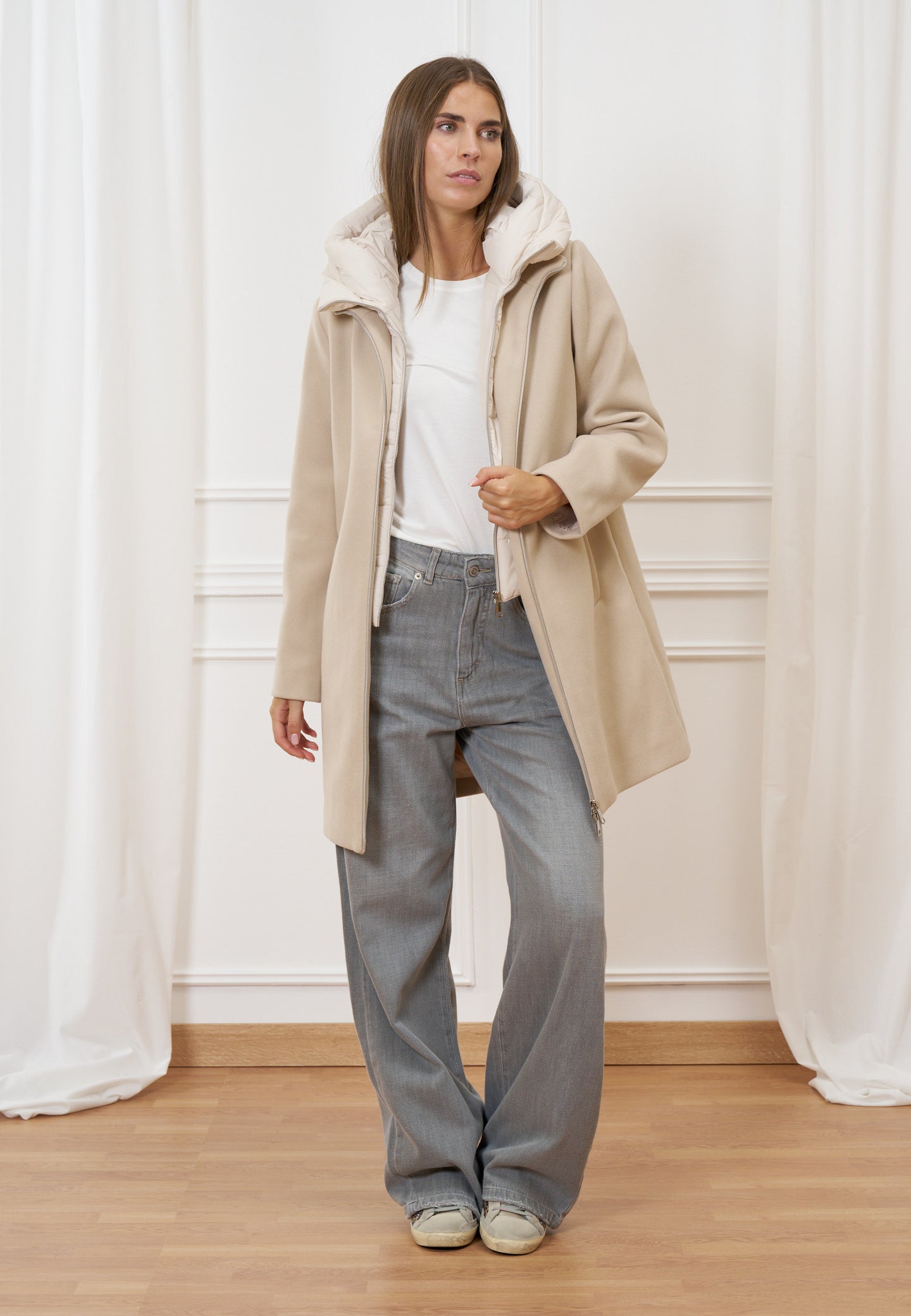 Cappotto con inserto piumino