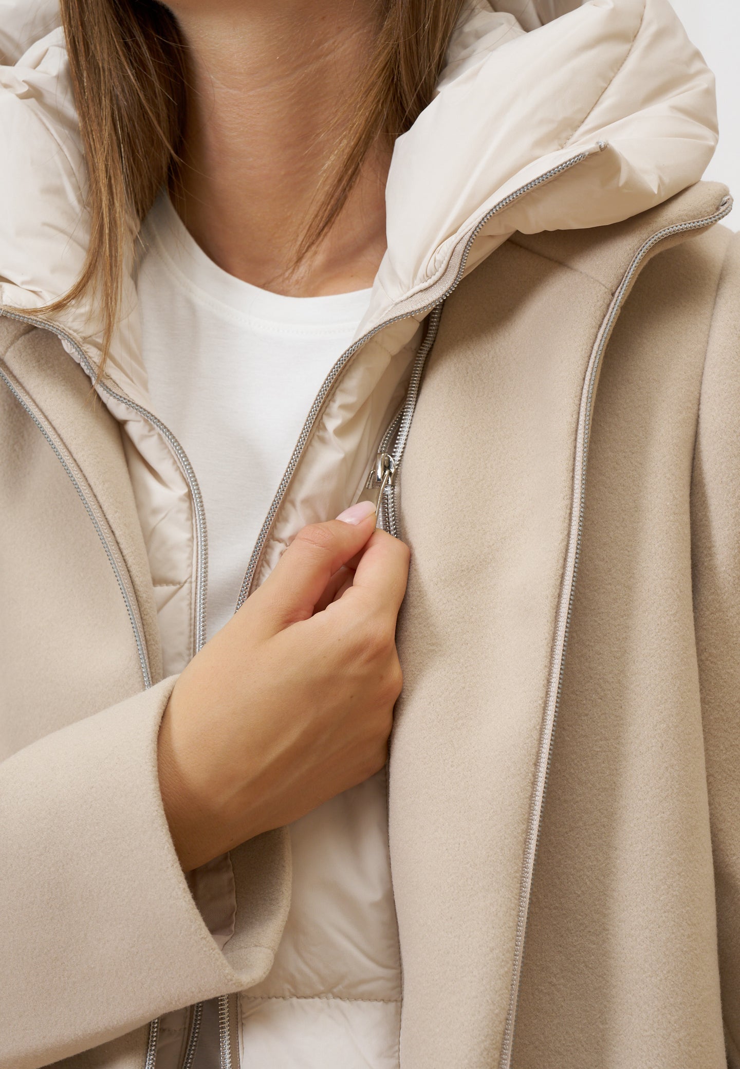 Cappotto con inserto piumino