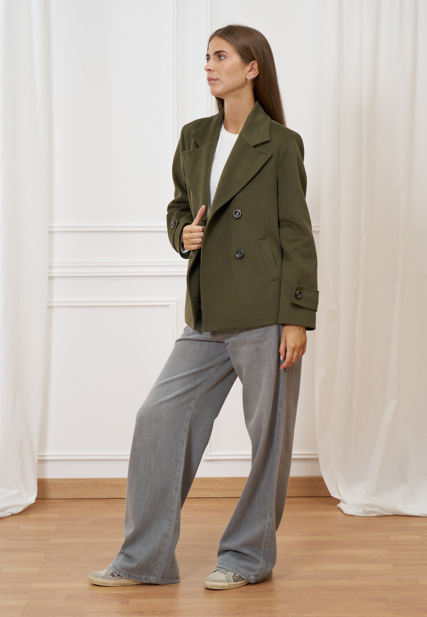 Cappotto corto doppiopetto