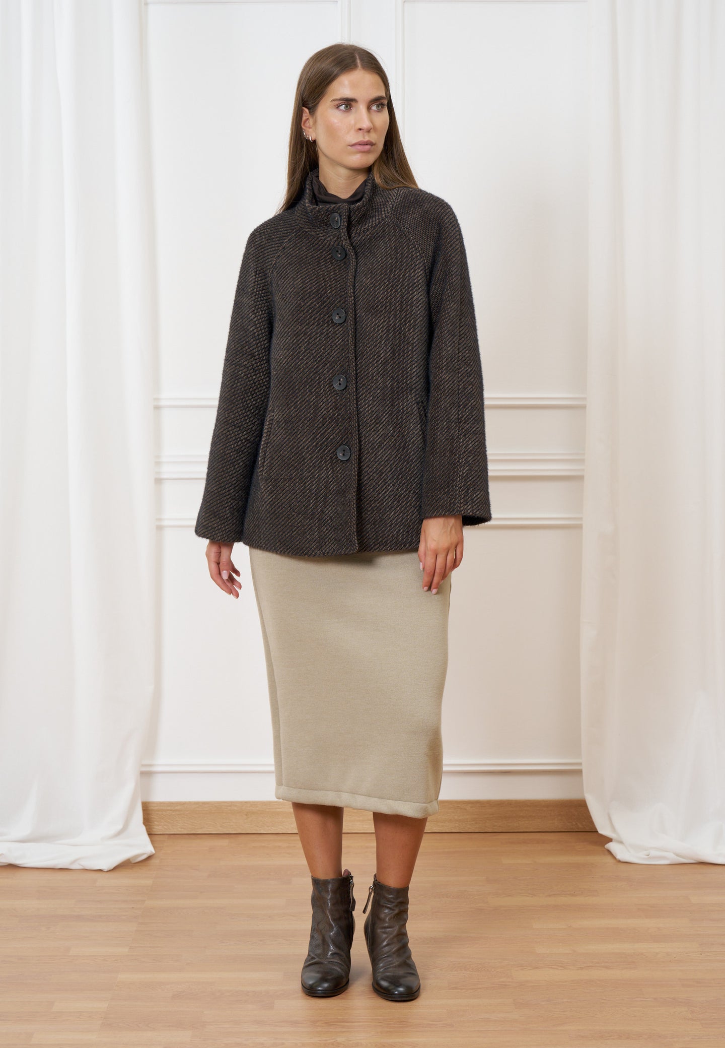 Cappotto corto monopetto