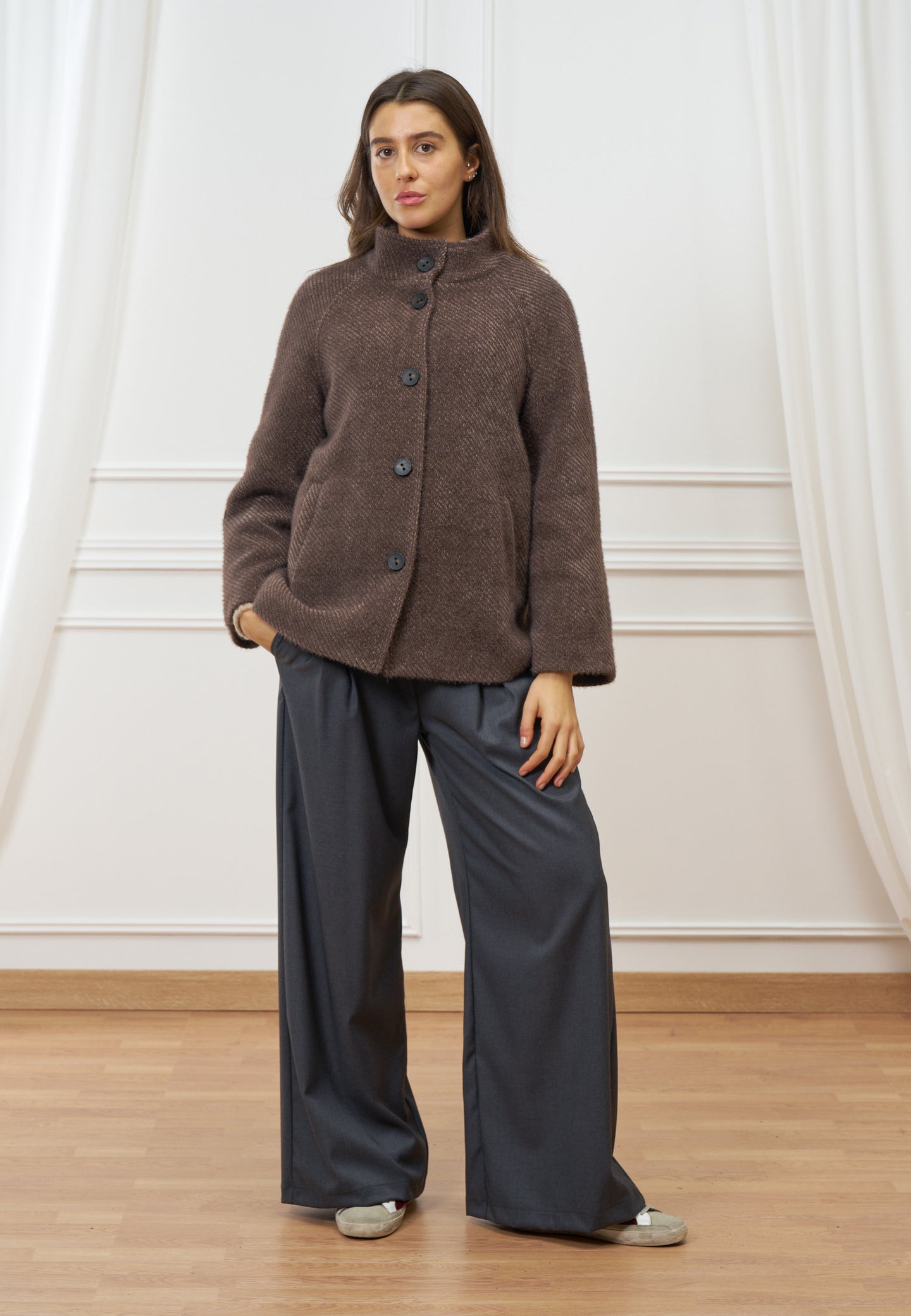 Cappotto corto monopetto