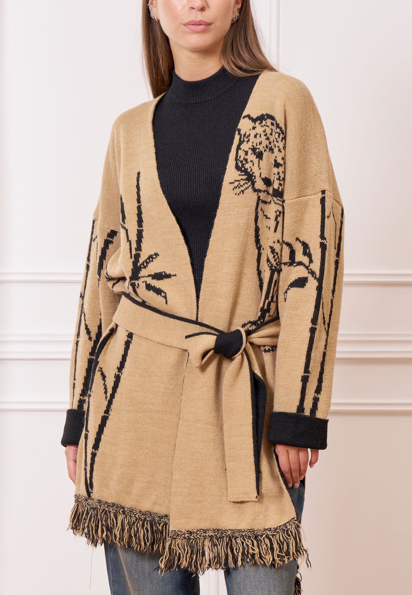 Cappotto in maglia jacquard